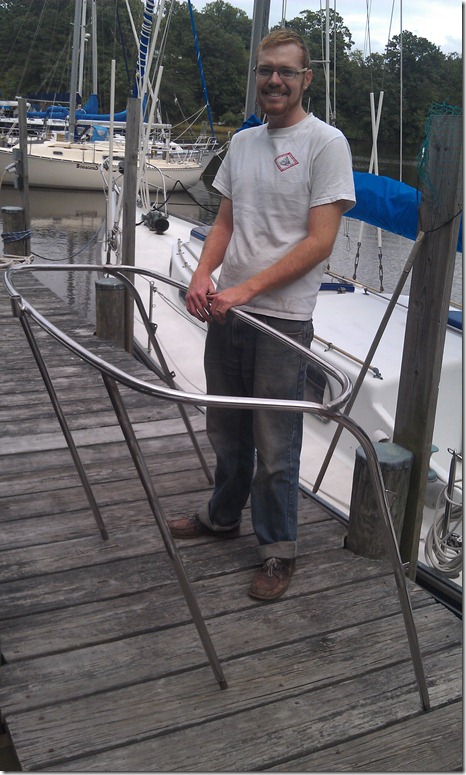 Albin Vega stern push solar panel mount by Velocir