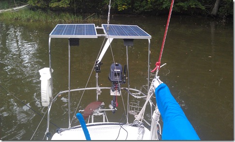 Albin Vega stern push solar panel mount by Velocir