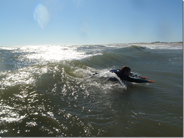 Body surfing in Ocracoke.